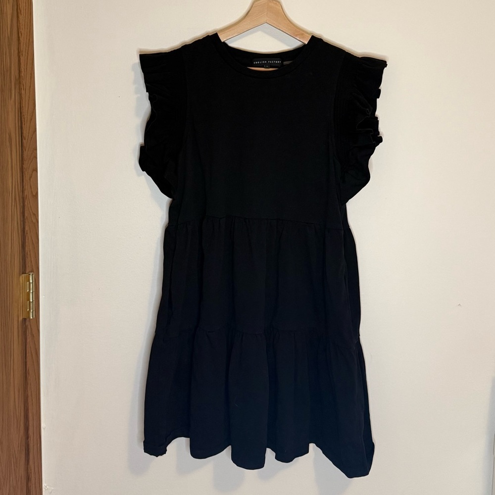 English Factory Black Knit Ruffled Mini Dress - Picture 6 of 12